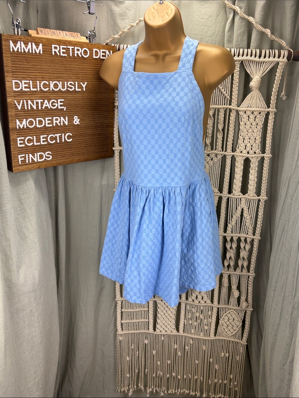 Free People Blue Free-Est Va Va Volume Mini Dress | S